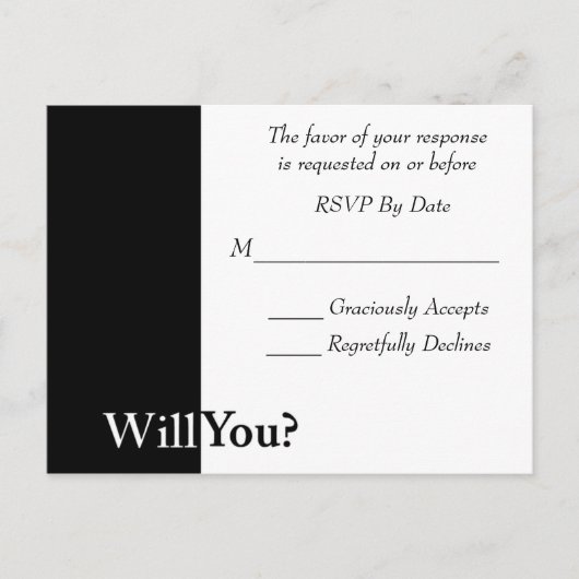 We Do Wedding RSVP Card インビテーションポストカード (正面)