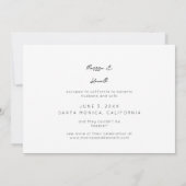 We Elopedタイポグラフィ風景の写真の発表 招待状 (裏面)