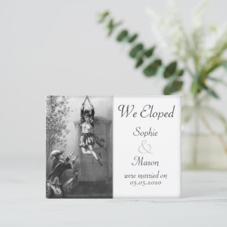 We Eloped – の結婚発表ヴィンテージテーマ 案内ポストカード