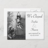 We Eloped – の結婚発表ヴィンテージテーマ 案内ポストカード (正面/裏面)