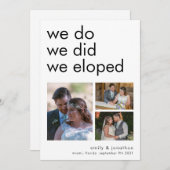 We Eloped 3写真アナウンスメント招待状 案内状 (正面/裏面)