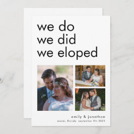 We Eloped 3写真アナウンスメント招待状 案内状