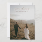 We Eloped Brown Floral Boho | Photo Wedding  案内状 (正面)