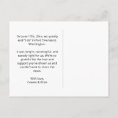 We Eloped Modern Minimal Simple Message Photo 案内ポストカード (裏面)