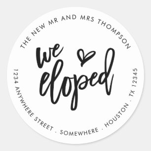 We Eloped Names差出人住所アートスクリプト ラウンドシール