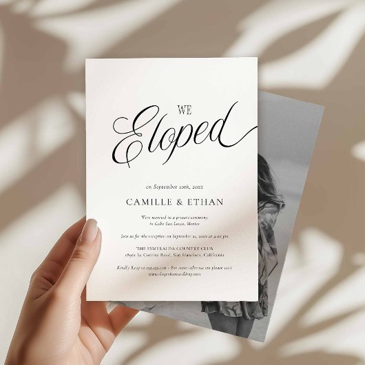 We Eloped Photo Announcement Card 招待状