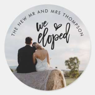 We Eloped Photo Name アート Script ラウンドシール