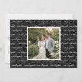 We Eloped Script Black White Elegant Wedding Photo 案内状 (正面)