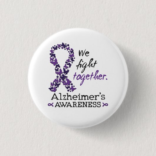 We fight together - Alzheimer awareness 缶バッジ (正面)