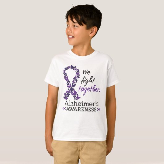 We fight together - Alzheimer awareness Tシャツ (正面フル)