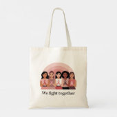 We Fight Together Breast Cancer Awareness Design トートバッグ (裏面)