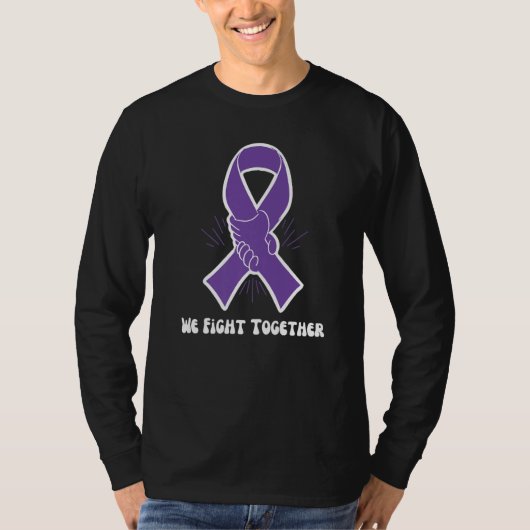 We Fight Together Epilepsy Awareness Purple Ribbon Tシャツ (正面)