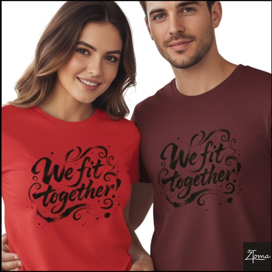 We Fit Together Brush Script Splatters Tシャツ