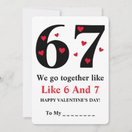 We Go Together Like 6 and 7 Valentine Design シーズンカード