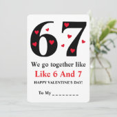 We Go Together Like 6 and 7 Valentine Design シーズンカード (スタンド正面)