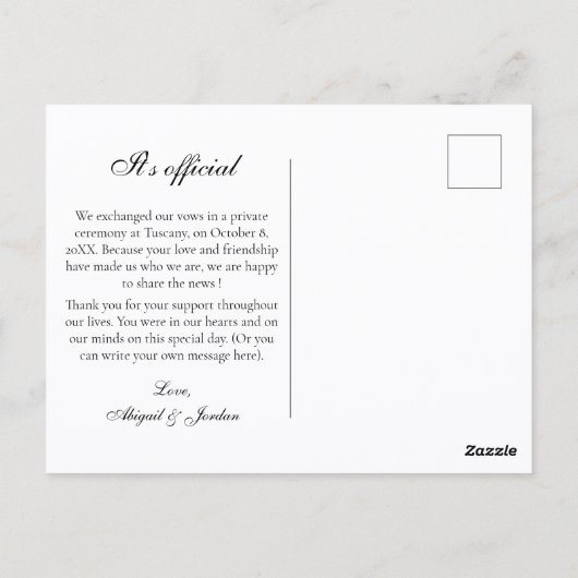 We got married announcement  ポストカード (裏面)