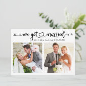 We Got Married Calligraphy Heart 2 Photo Wedding 案内状 (スタンド正面)