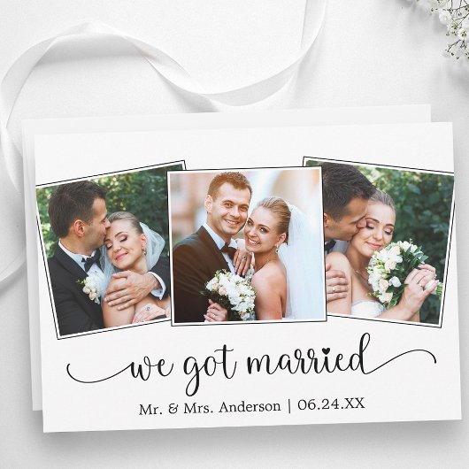 We Got Married Calligraphy Heart 3 Photo 案内状