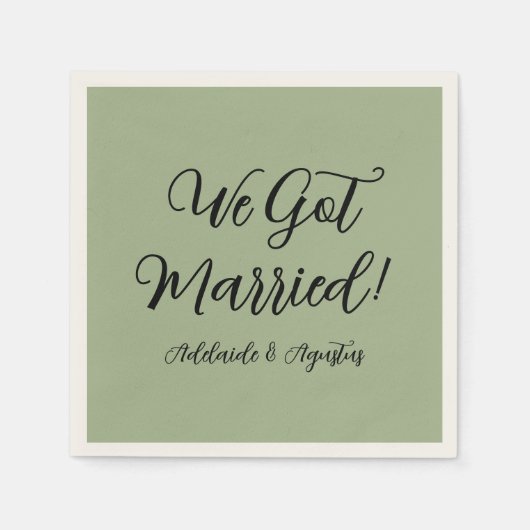 We Got Married Green Paper Napkin スタンダードカクテルナプキン (正面)