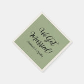 We Got Married Green Paper Napkin スタンダードカクテルナプキン (角)