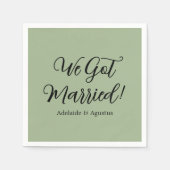 We Got Married Green Wedding Reception スタンダードカクテルナプキン (正面)