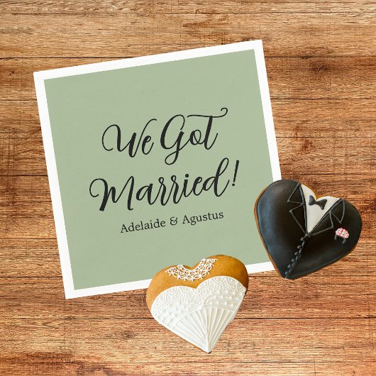 We Got Married Green Wedding Reception スタンダードカクテルナプキン