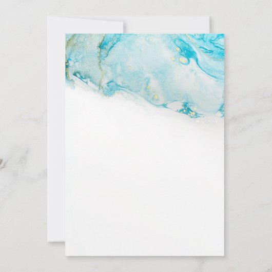 We Got Married Teal & Gold Ink Reception Only 招待状 (裏面)