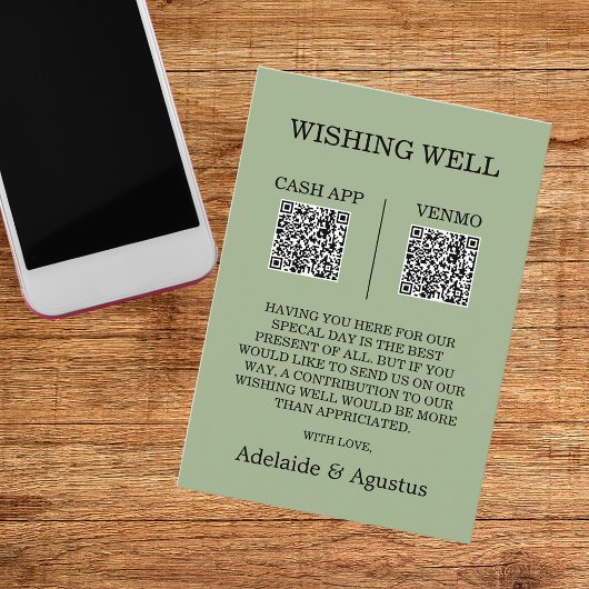 We Got Married Wishing Well Green Wedding エンクロージャーカード