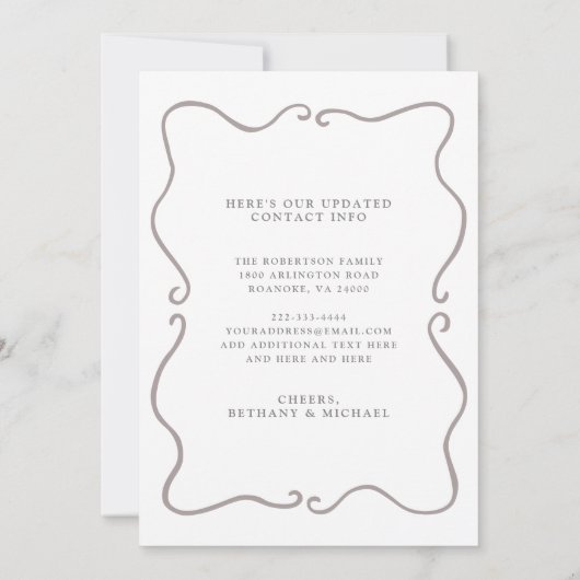 We Have Moved Blush Roses New Address 案内状 (裏面)