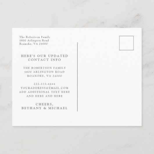 We Have Moved Boho Blush Roses New Address ポストカード (裏面)