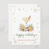 We Have Moved,Christmas Cocktail Orange Snowflakes 案内ポストカード (正面/裏面)