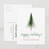We Have Moved,Christmas Pine Tree Holiday 案内ポストカード (正面/裏面)