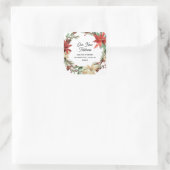 We Have Moved | Christmas Wreath | New Address スクエアシール (バッグ)