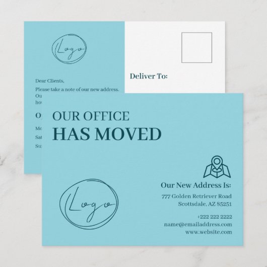 We Have Moved Office Business Address Change ポストカード (正面/裏面)