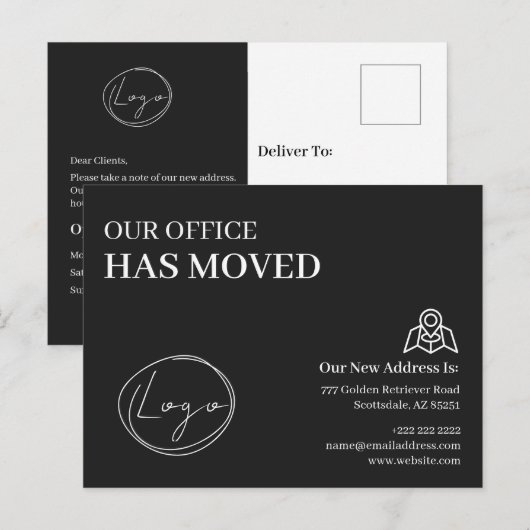 We Have Moved Office Business Address Change ポストカード (正面/裏面)