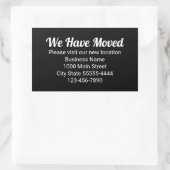 We Have Moved Please Visit Our New Location Black 長方形シール (バッグ)