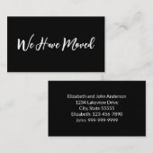 We Have Moved Script Moving Announecment Black エンクロージャーカード (正面/裏面)