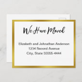 We Have Moved Script White Moving Announcement ポストカード (正面/裏面)