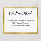 We Have Moved Script White Moving Announcement ポストカード (正面)