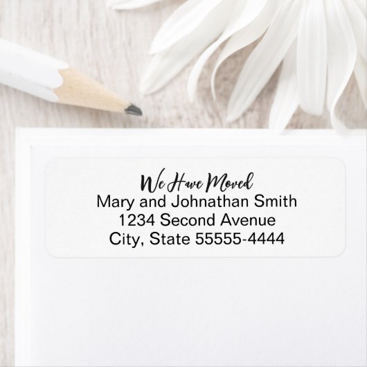 We Have Moved Script White Moving Announcement ラベル (インサイチュ)