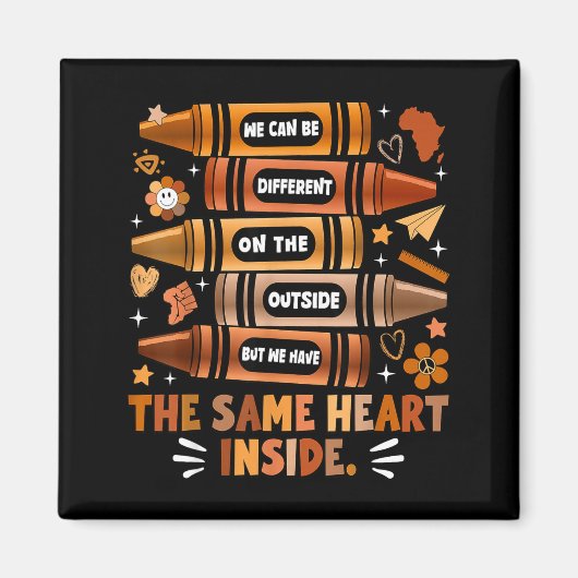 We Have The Same Heart Black History Month African マグネット (正面)