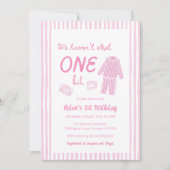 We Haven't Slept One Bit Pajama First Birthday 招待状 (正面)