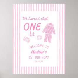We Haven't Slept One Bit Pajamas 1st Birthday  ポスター