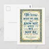 "We Know What We Are" Shakespeare ポストカード (正面/裏面)
