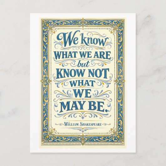 "We Know What We Are" Shakespeare ポストカード (正面)
