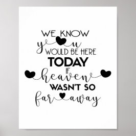 We Know You Would Be Here Today-black Wedding Sign ポスター