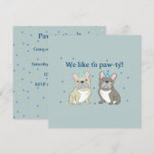 We like to paw-ty!  French, bulldog 招待状 (正面/裏面)