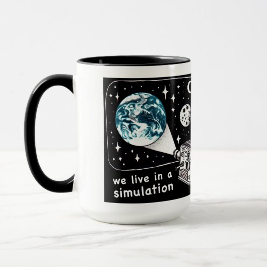 We live in a simulation mug マグカップ (左)