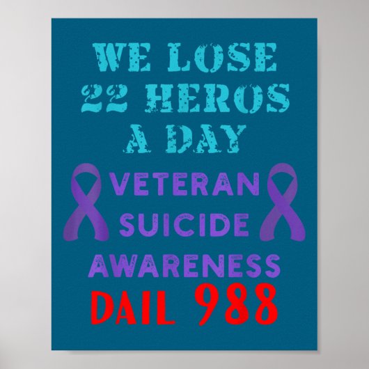 We Lose 22 Heros A Day Veteran Suicide Prevention  ポスター (正面)