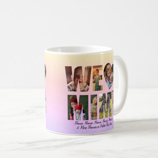 We LoveハートMIMI写真の名前を追加文字 コーヒーマグカップ (正面右)